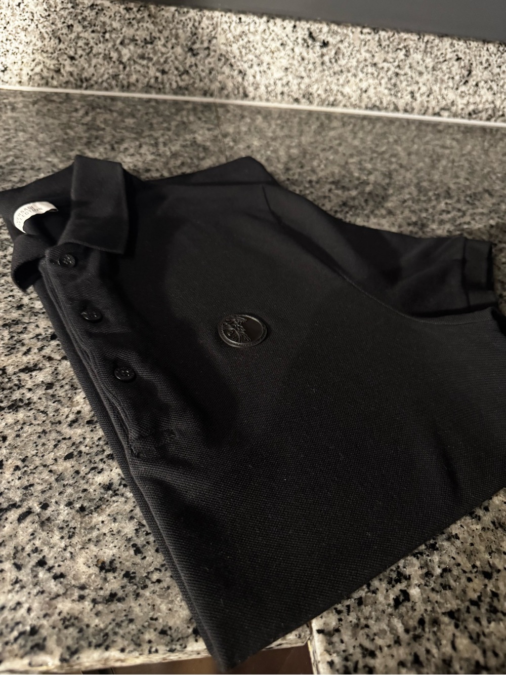 Versace Black Button-Up Polo